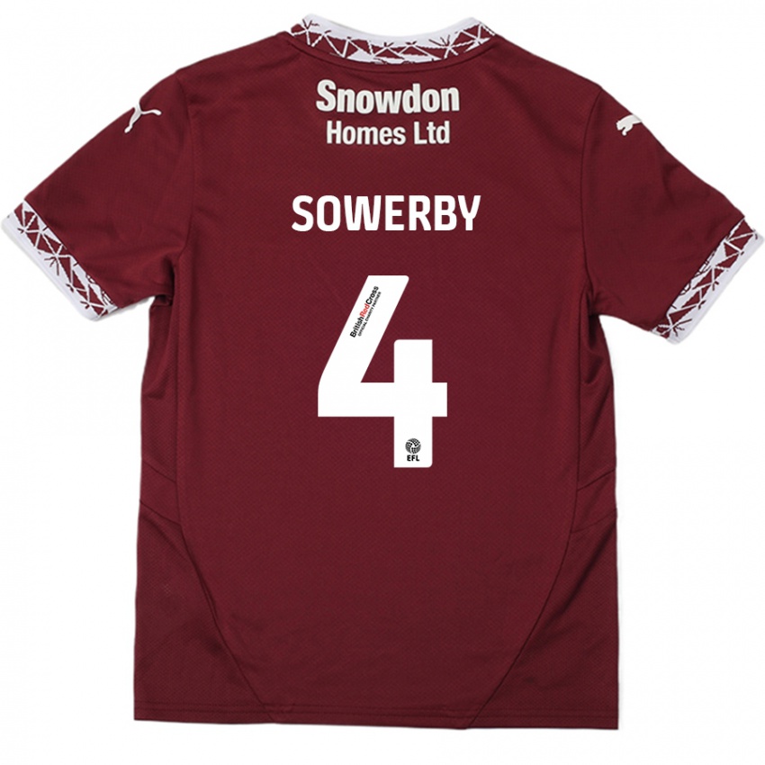 Lapset Jack Sowerby #4 Burgundia Kotipaita 2024/25 Lyhythihainen Paita T-Paita