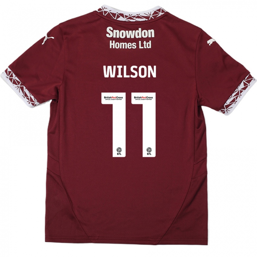 Lapset James Wilson #11 Burgundia Kotipaita 2024/25 Lyhythihainen Paita T-Paita