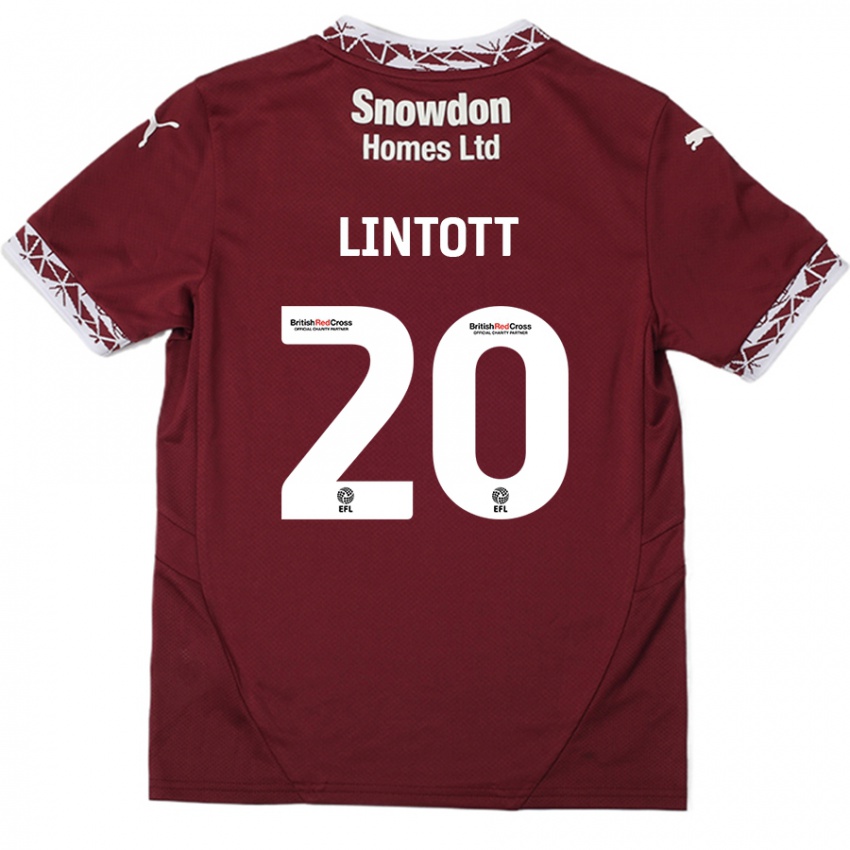 Lapset Harvey Lintott #20 Burgundia Kotipaita 2024/25 Lyhythihainen Paita T-Paita