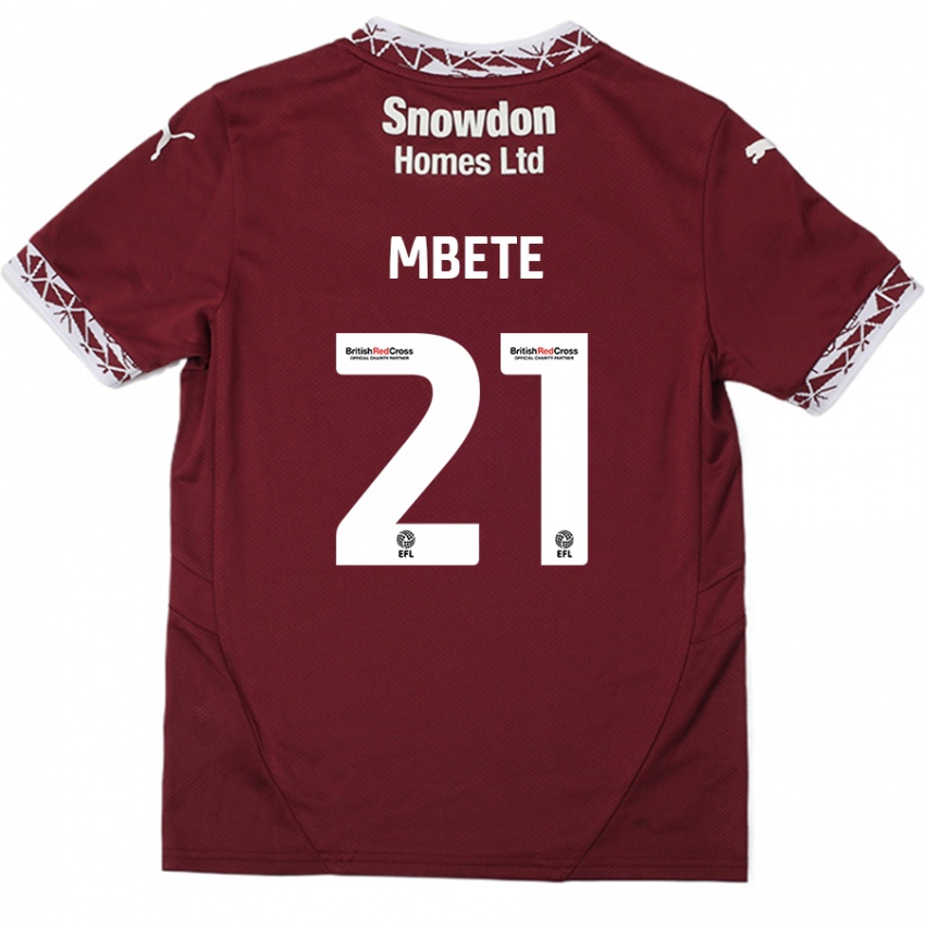 Lapset Luke Mbete #21 Burgundia Kotipaita 2024/25 Lyhythihainen Paita T-Paita