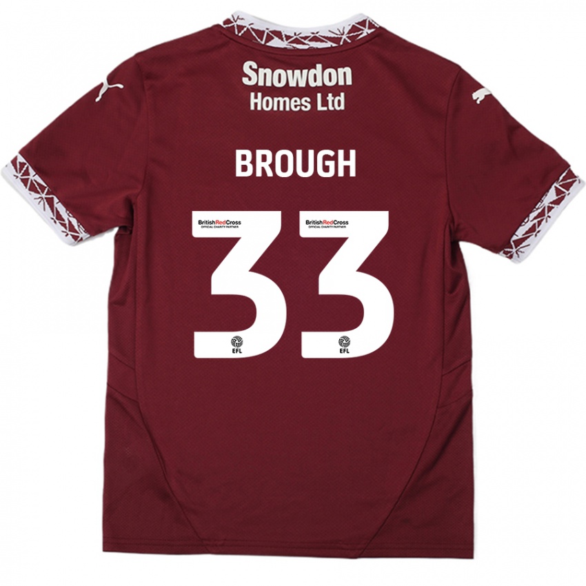 Lapset Patrick Brough #33 Burgundia Kotipaita 2024/25 Lyhythihainen Paita T-Paita