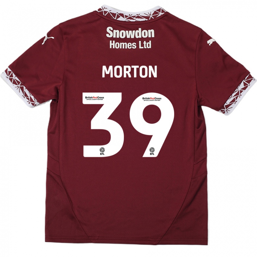 Lapset Callum Morton #39 Burgundia Kotipaita 2024/25 Lyhythihainen Paita T-Paita