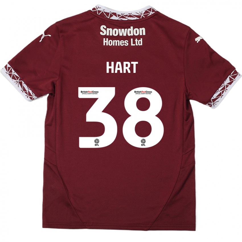 Lapset Jamari Hart #38 Burgundia Kotipaita 2024/25 Lyhythihainen Paita T-Paita