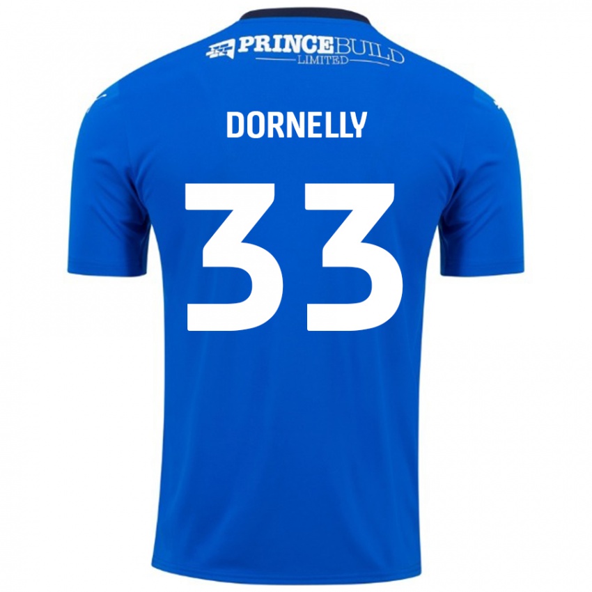 Lapset James Dornelly #33 Sininen Valkoinen Kotipaita 2024/25 Lyhythihainen Paita T-Paita