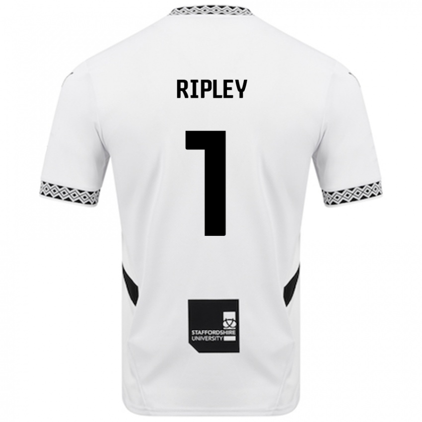 Lapset Connor Ripley #1 Valkoinen Kotipaita 2024/25 Lyhythihainen Paita T-Paita