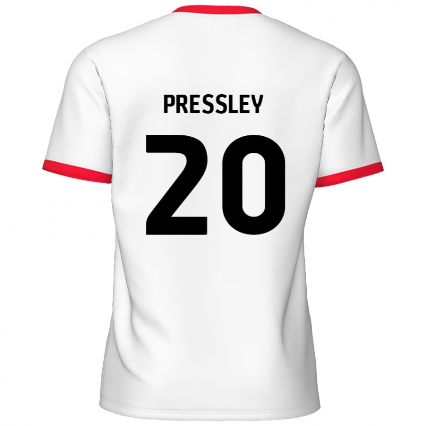 Lapset Aaron Pressley #20 Valkoinen Punainen Kotipaita 2024/25 Lyhythihainen Paita T-Paita