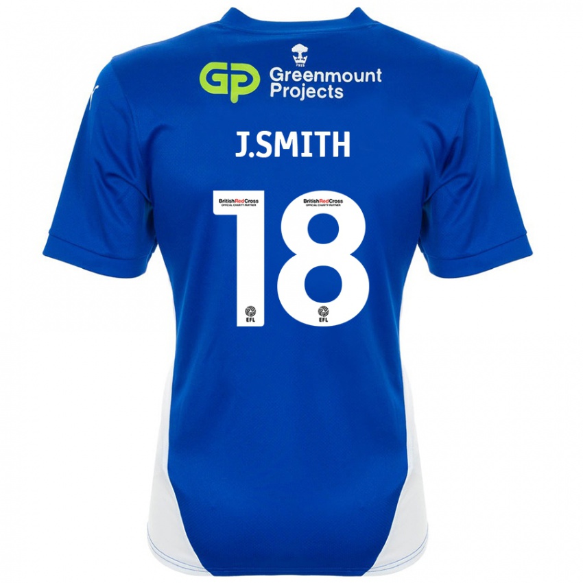 Lapset Jonny Smith #18 Sininen Valkoinen Kotipaita 2024/25 Lyhythihainen Paita T-Paita