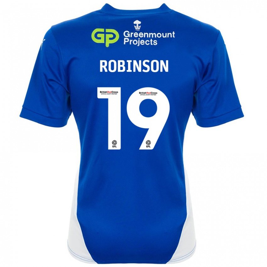 Lapset Luke Robinson #19 Sininen Valkoinen Kotipaita 2024/25 Lyhythihainen Paita T-Paita