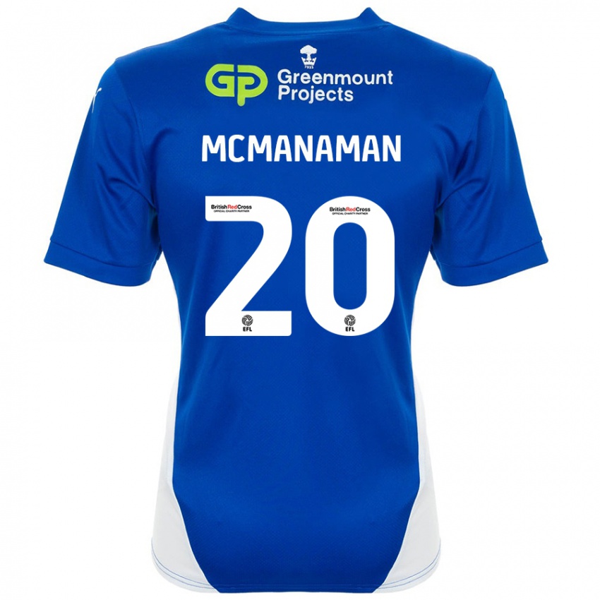 Lapset Callum Mcmanaman #20 Sininen Valkoinen Kotipaita 2024/25 Lyhythihainen Paita T-Paita