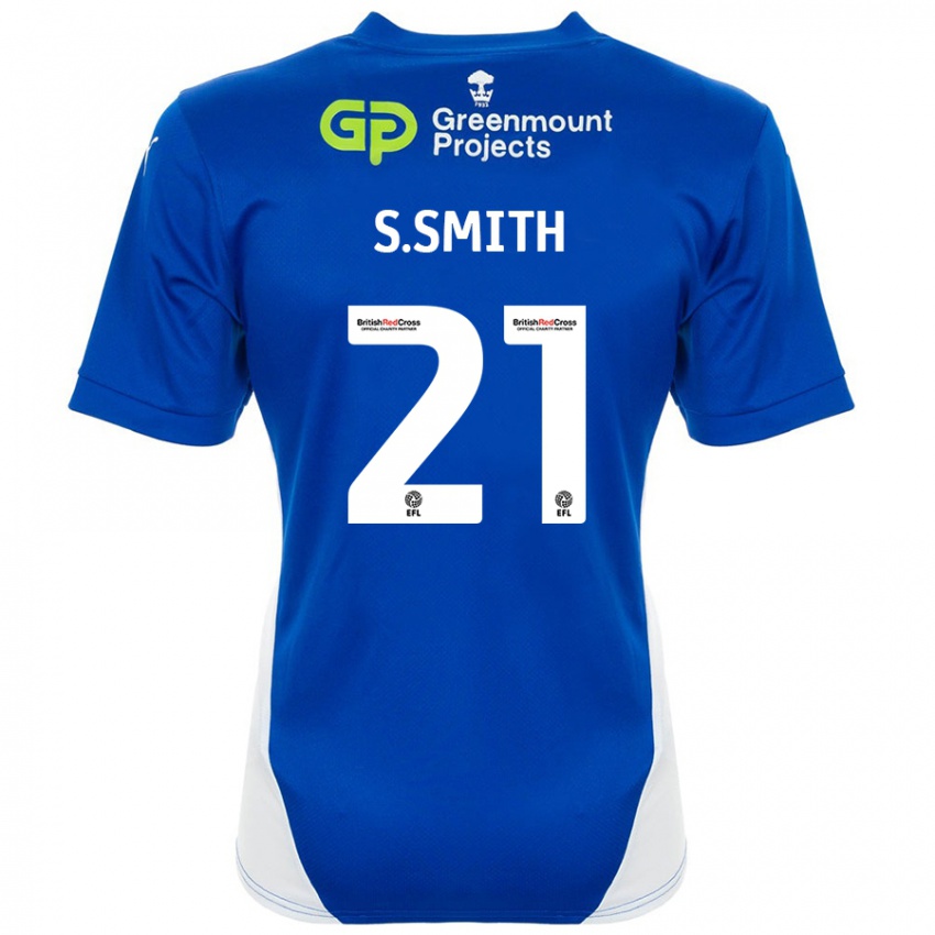 Lapset Scott Smith #21 Sininen Valkoinen Kotipaita 2024/25 Lyhythihainen Paita T-Paita