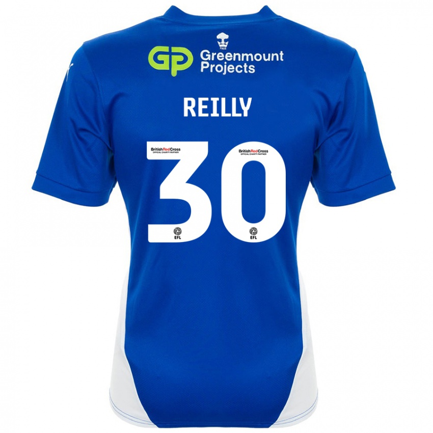 Lapset Jack Reilly #30 Sininen Valkoinen Kotipaita 2024/25 Lyhythihainen Paita T-Paita