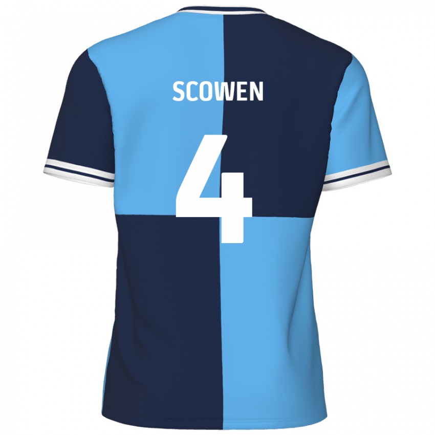 Lapset Josh Scowen #4 Taivaansininen Tummansininen Kotipaita 2024/25 Lyhythihainen Paita T-Paita