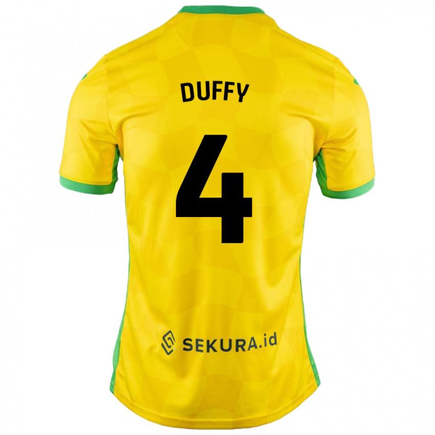 Lapset Shane Duffy #4 Keltainen Vihreä Kotipaita 2024/25 Lyhythihainen Paita T-Paita