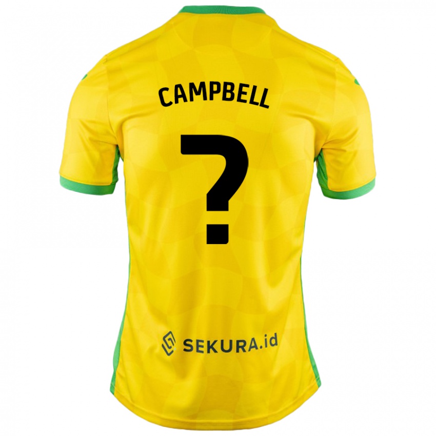 Lapset Brandon Campbell #0 Keltainen Vihreä Kotipaita 2024/25 Lyhythihainen Paita T-Paita