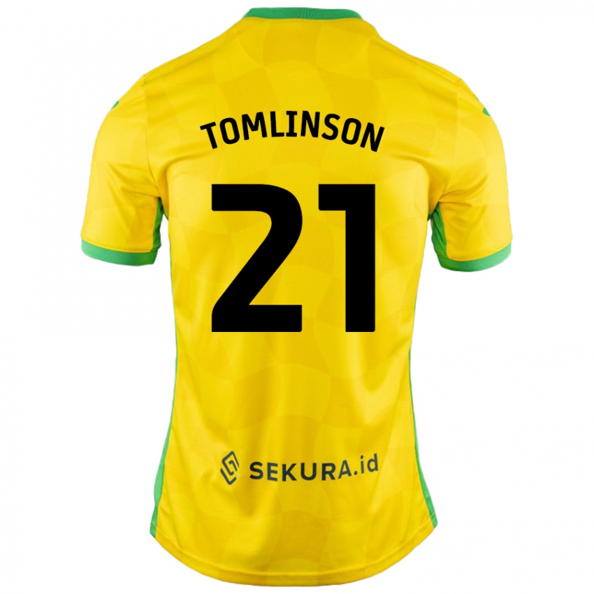 Lapset Lauren Tomlinson #21 Keltainen Vihreä Kotipaita 2024/25 Lyhythihainen Paita T-Paita