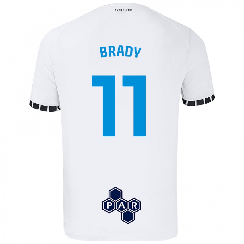 Lapset Robbie Brady #11 Valkoinen Kotipaita 2024/25 Lyhythihainen Paita T-Paita