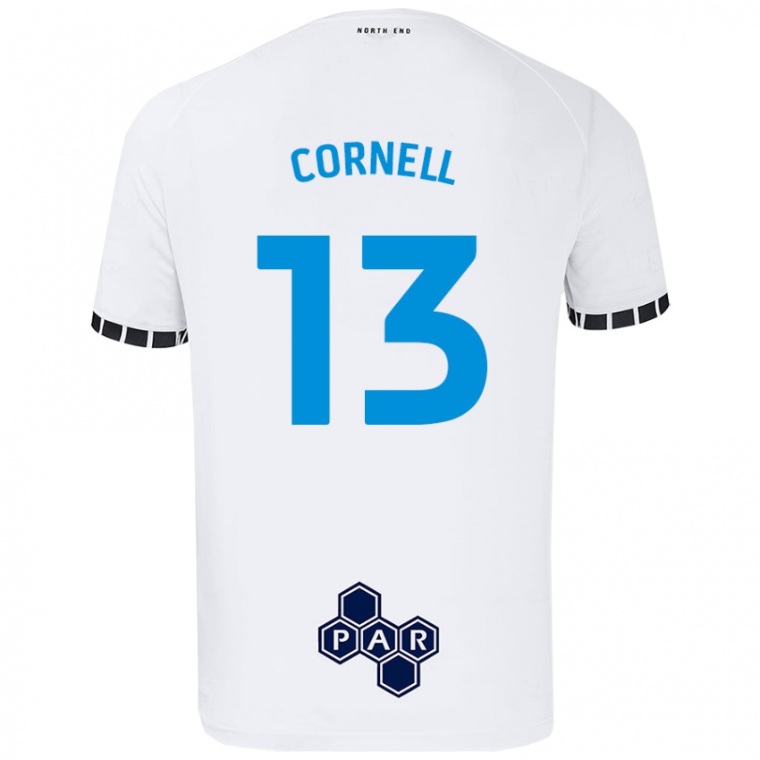 Lapset David Cornell #13 Valkoinen Kotipaita 2024/25 Lyhythihainen Paita T-Paita