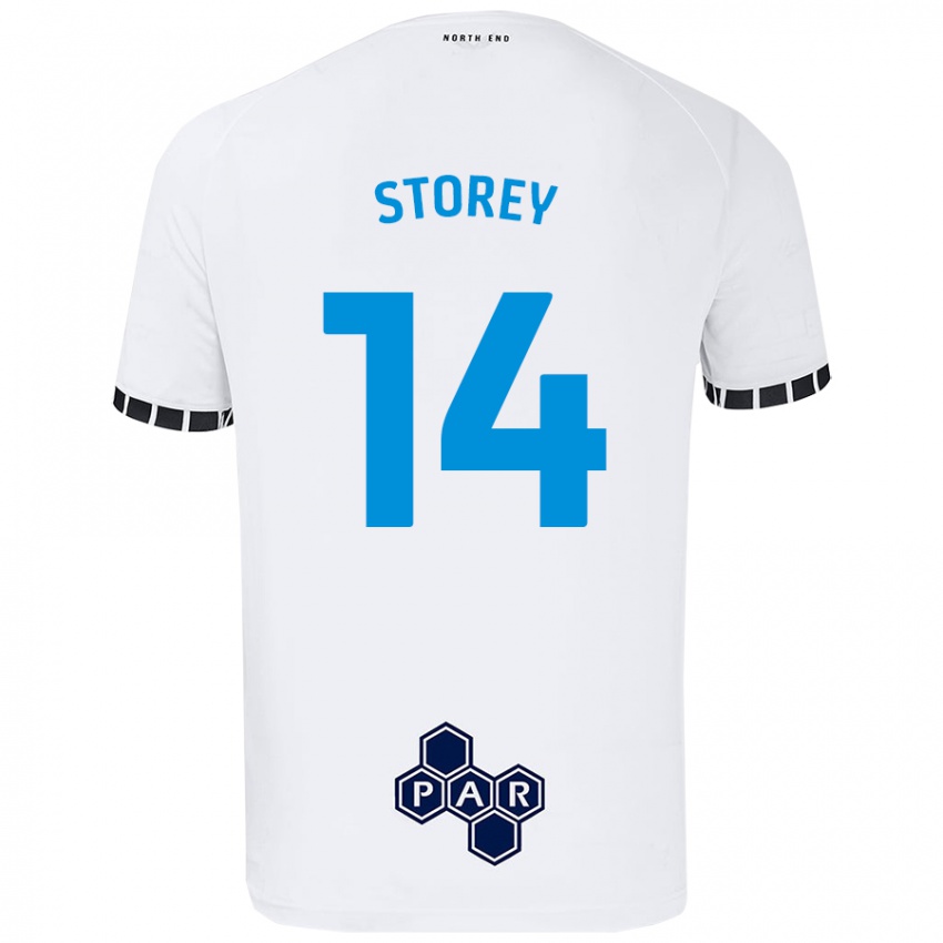 Lapset Jordan Storey #14 Valkoinen Kotipaita 2024/25 Lyhythihainen Paita T-Paita