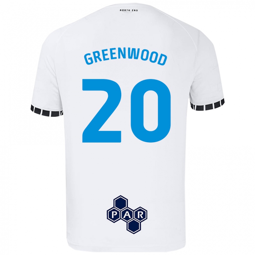 Lapset Sam Greenwood #20 Valkoinen Kotipaita 2024/25 Lyhythihainen Paita T-Paita