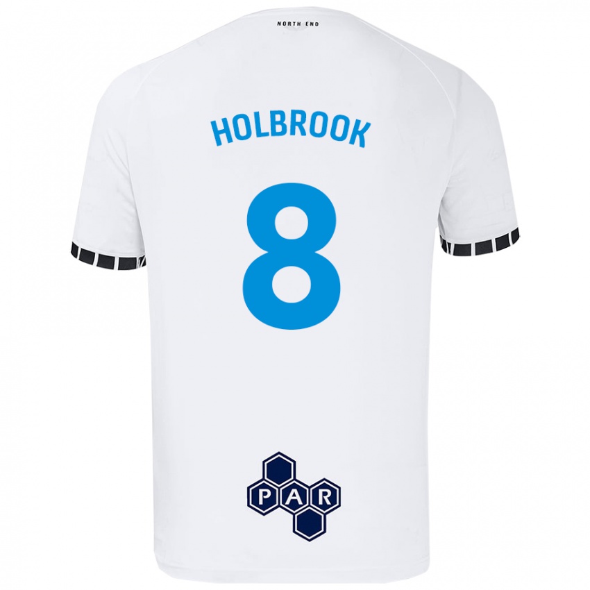 Lapset Jess Holbrook #8 Valkoinen Kotipaita 2024/25 Lyhythihainen Paita T-Paita