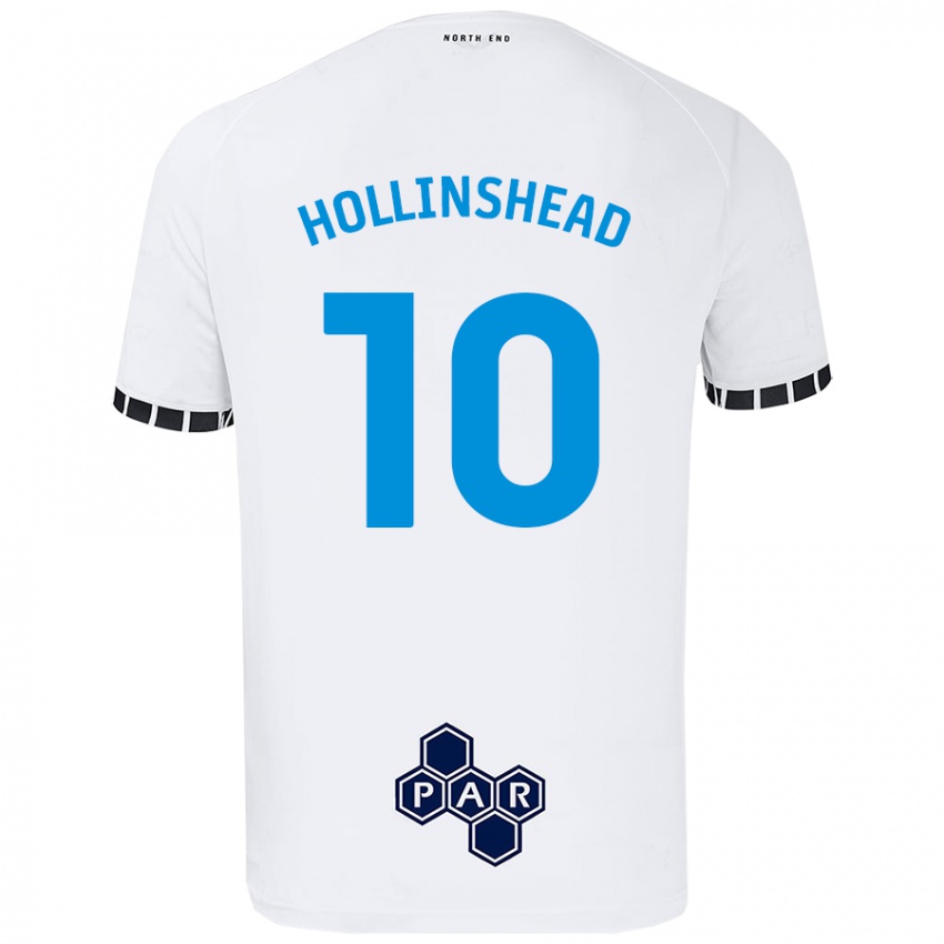 Lapset Emily Hollinshead #10 Valkoinen Kotipaita 2024/25 Lyhythihainen Paita T-Paita