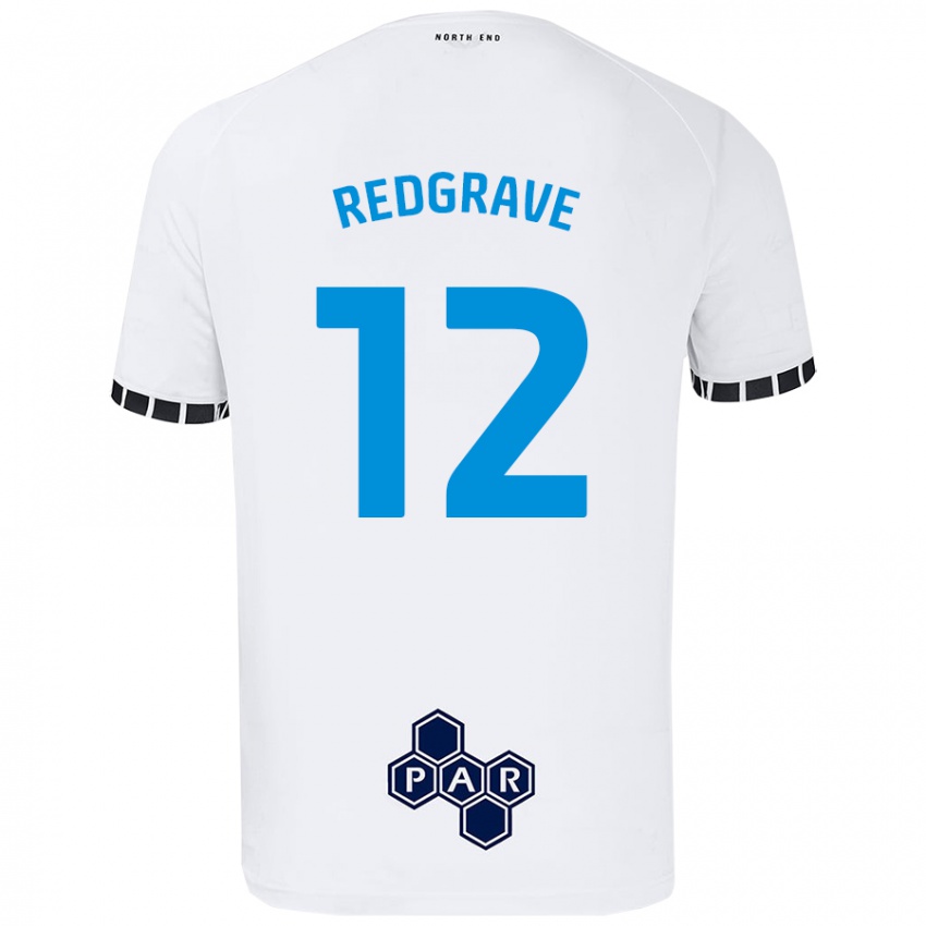 Lapset Jodie Redgrave #12 Valkoinen Kotipaita 2024/25 Lyhythihainen Paita T-Paita