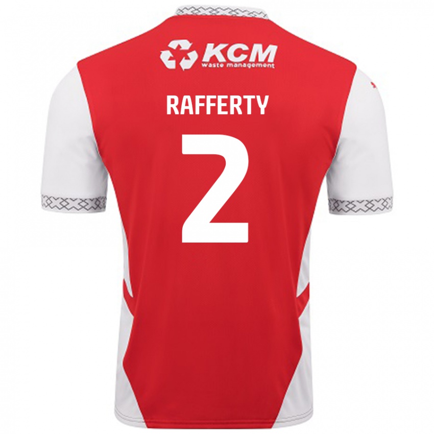 Lapset Joe Rafferty #2 Punainen Valkoinen Kotipaita 2024/25 Lyhythihainen Paita T-Paita