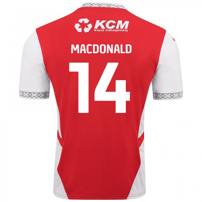 Lapset Alex Macdonald #14 Punainen Valkoinen Kotipaita 2024/25 Lyhythihainen Paita T-Paita