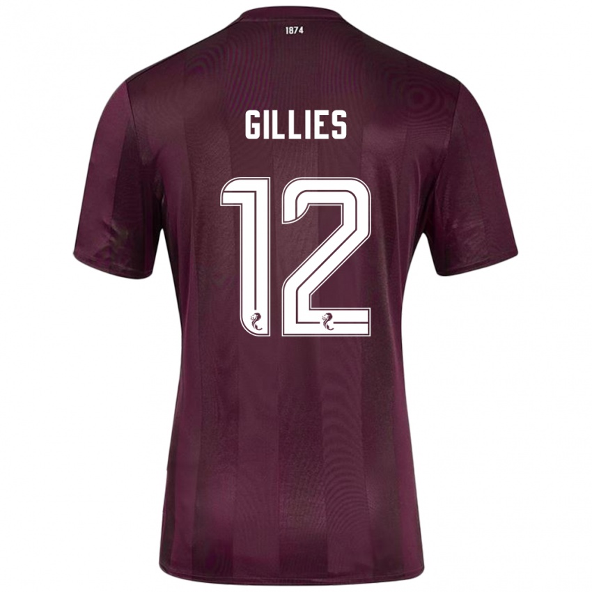 Lapset Matthew Gillies #12 Burgundia Kotipaita 2024/25 Lyhythihainen Paita T-Paita