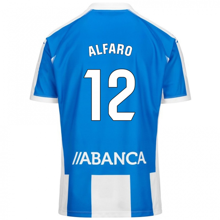 Lapset Alejandro Alfaro #12 Sininen Valkoinen Kotipaita 2024/25 Lyhythihainen Paita T-Paita