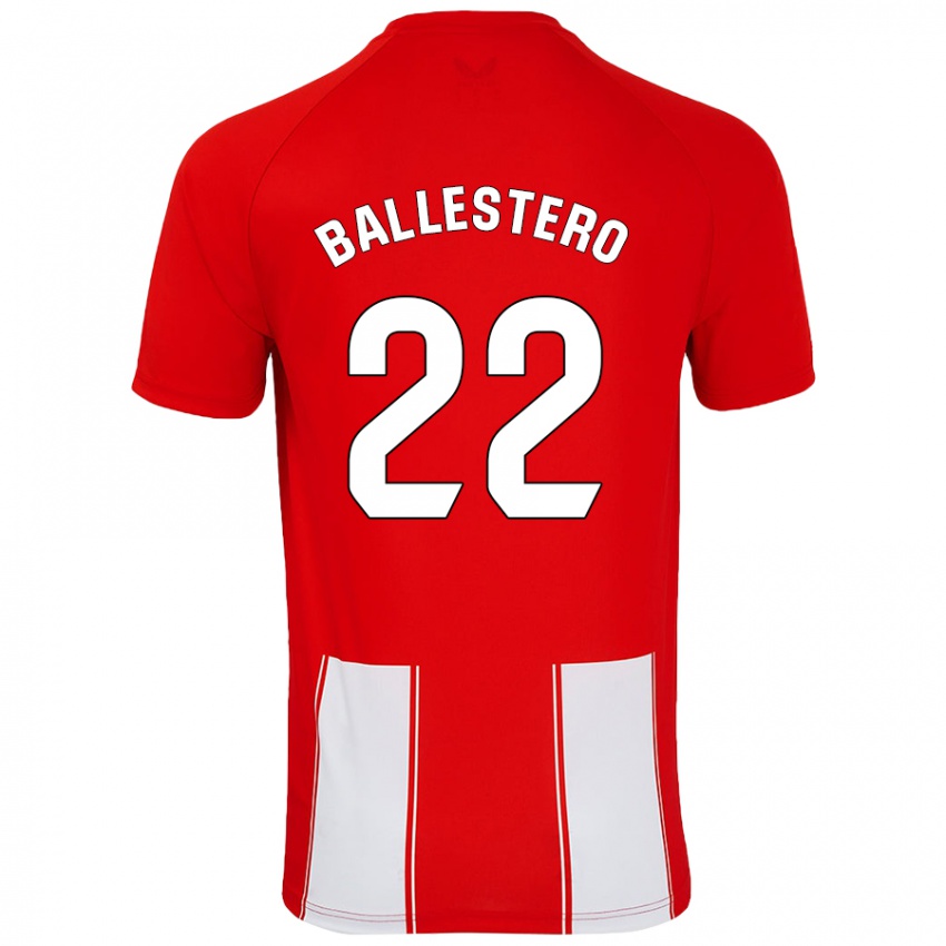 Lapset Carlos Ballestero #22 Punainen Valkoinen Kotipaita 2024/25 Lyhythihainen Paita T-Paita