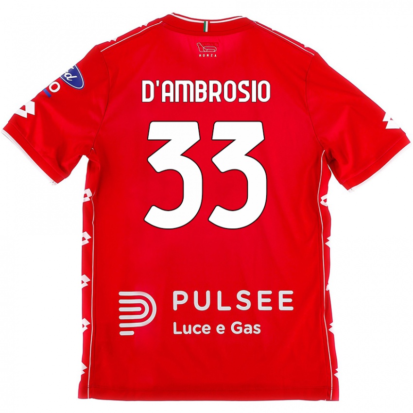 Lapset Danilo D'ambrosio #33 Punainen Valkoinen Kotipaita 2024/25 Lyhythihainen Paita T-Paita