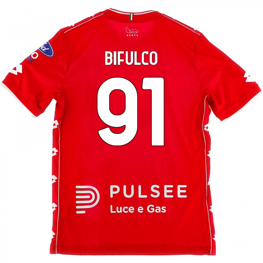 Lapset Davide Bifulco #91 Punainen Valkoinen Kotipaita 2024/25 Lyhythihainen Paita T-Paita