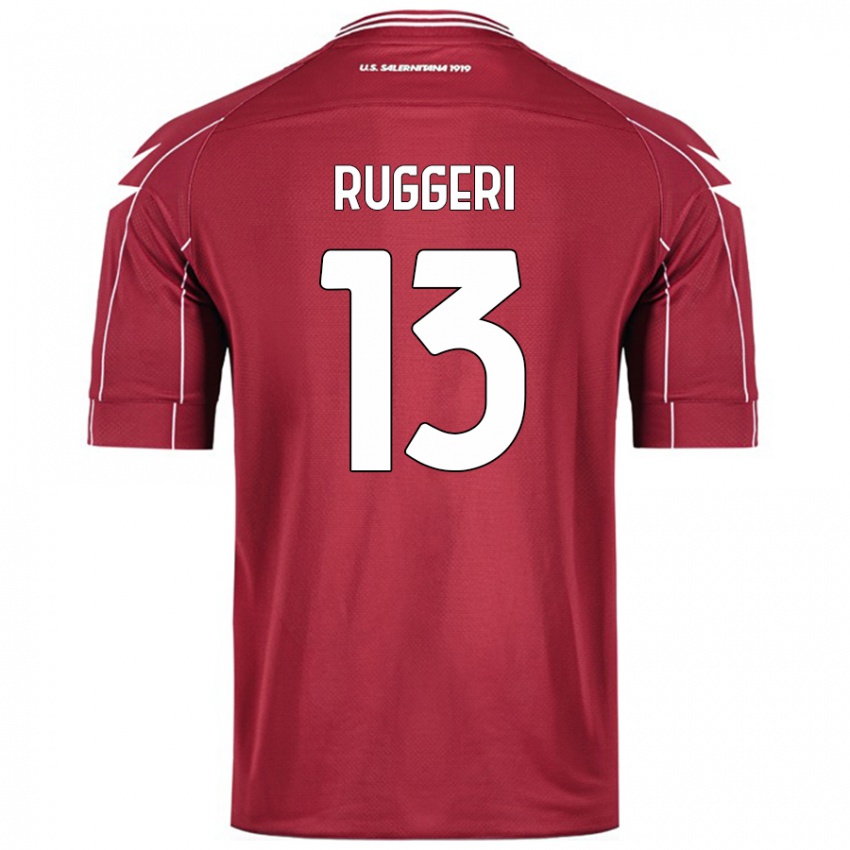 Lapset Fabio Ruggeri #13 Burgundia Kotipaita 2024/25 Lyhythihainen Paita T-Paita