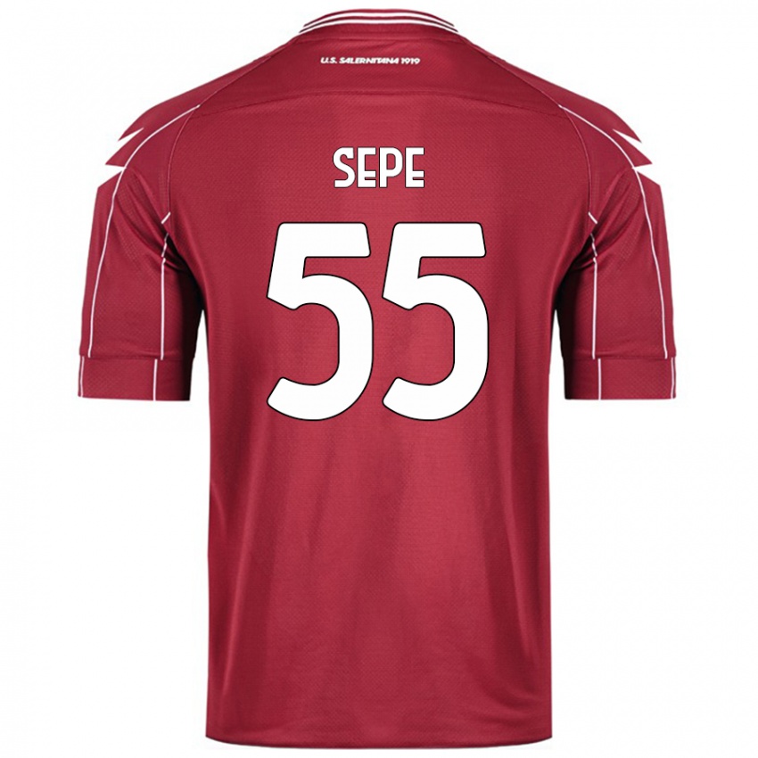 Lapset Luigi Sepe #55 Burgundia Kotipaita 2024/25 Lyhythihainen Paita T-Paita