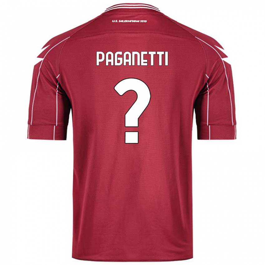 Lapset Giacomo Paganetti #0 Burgundia Kotipaita 2024/25 Lyhythihainen Paita T-Paita