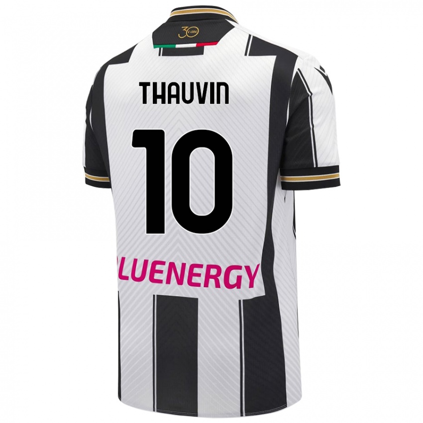 Lapset Florian Thauvin #10 Valkoinen Musta Kotipaita 2024/25 Lyhythihainen Paita T-Paita