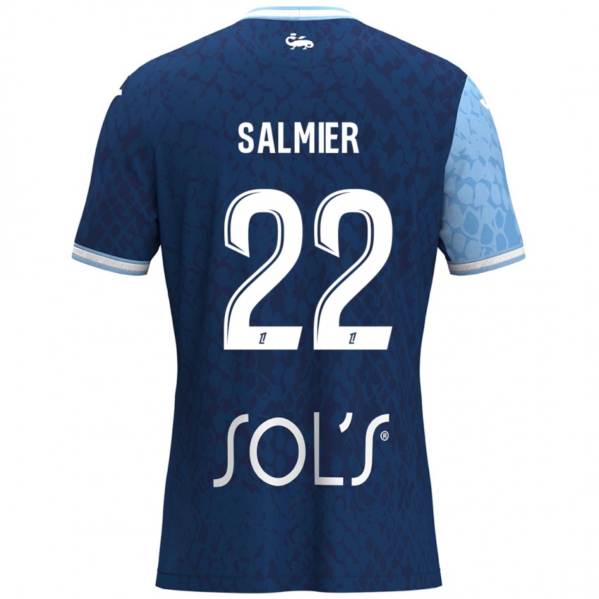 Lapset Yoann Salmier #22 Taivaansininen Tummansininen Kotipaita 2024/25 Lyhythihainen Paita T-Paita