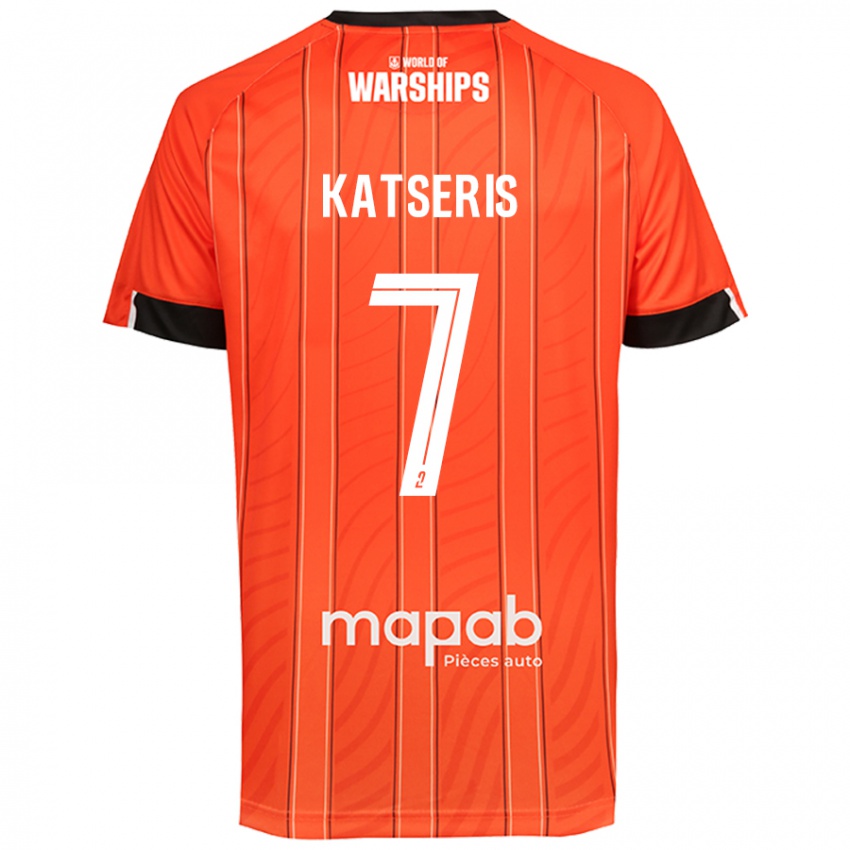 Lapset Panos Katseris #7 Oranssi Kotipaita 2024/25 Lyhythihainen Paita T-Paita