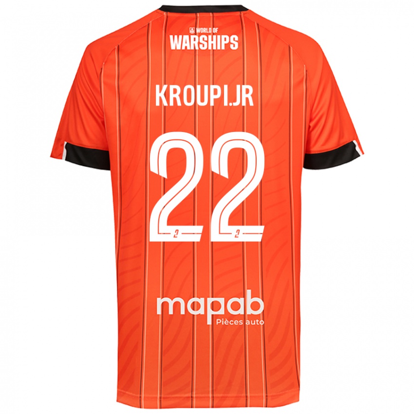 Lapset Eli Junior Kroupi #22 Oranssi Kotipaita 2024/25 Lyhythihainen Paita T-Paita