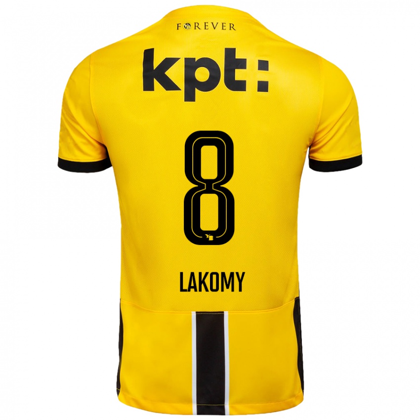 Lapset Lukasz Lakomy #8 Keltainen Musta Kotipaita 2024/25 Lyhythihainen Paita T-Paita