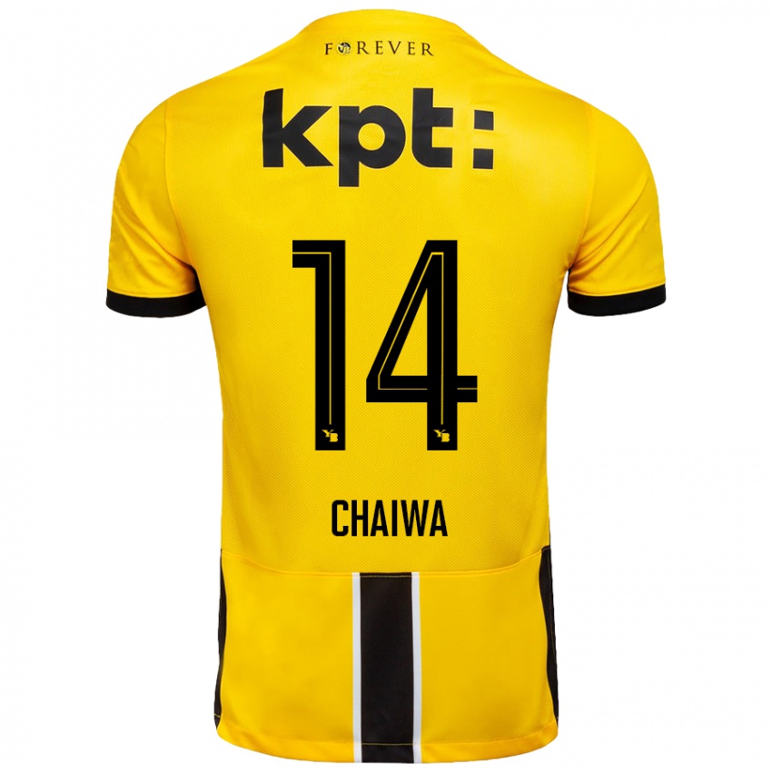 Lapset Miguel Chaiwa #14 Keltainen Musta Kotipaita 2024/25 Lyhythihainen Paita T-Paita