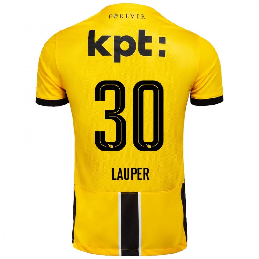 Lapset Sandro Lauper #30 Keltainen Musta Kotipaita 2024/25 Lyhythihainen Paita T-Paita