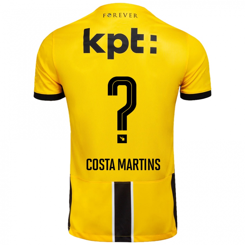 Lapset Yvann Costa Martins #0 Keltainen Musta Kotipaita 2024/25 Lyhythihainen Paita T-Paita