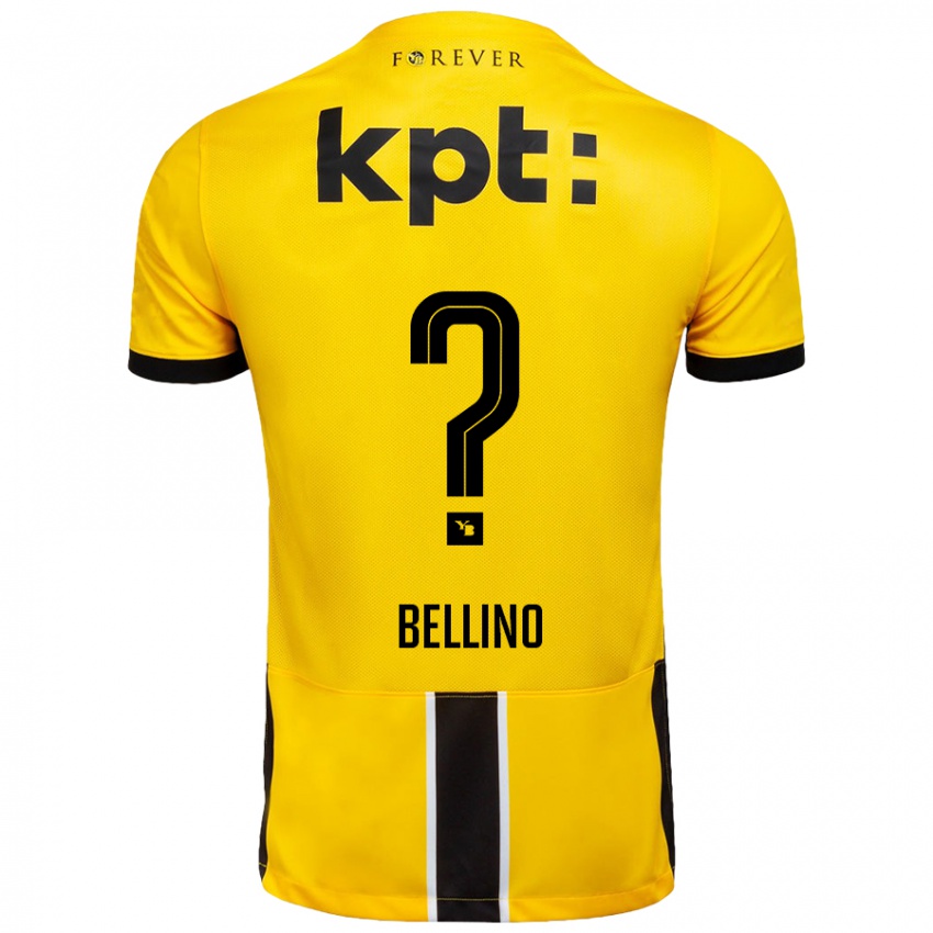 Lapset Mattia Bellino #0 Keltainen Musta Kotipaita 2024/25 Lyhythihainen Paita T-Paita