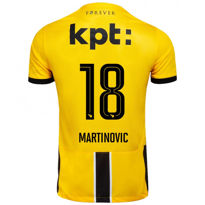 Lapset Denis Martinovic #18 Keltainen Musta Kotipaita 2024/25 Lyhythihainen Paita T-Paita