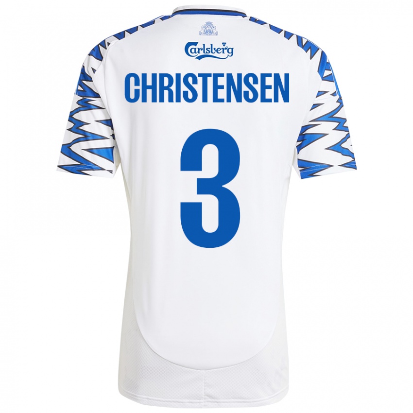 Lapset Sebastian Christensen #3 Valkoinen Taivaansininen Kotipaita 2024/25 Lyhythihainen Paita T-Paita