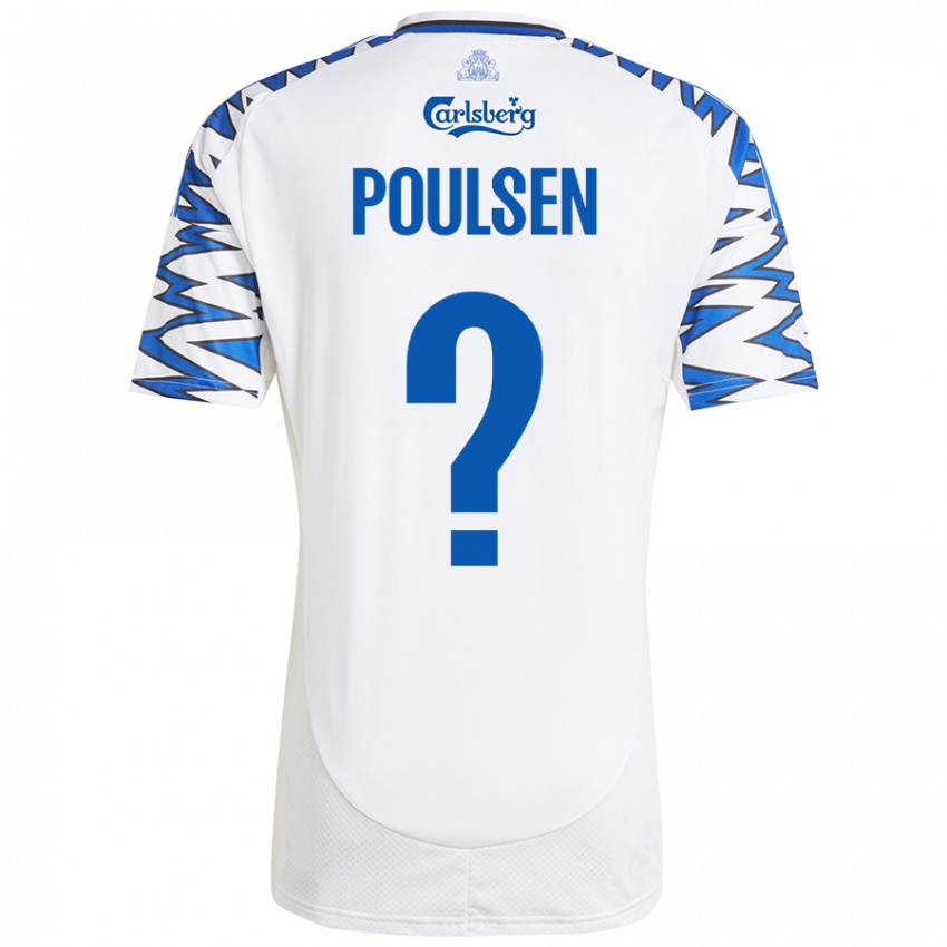 Lapset Xander Poulsen #0 Valkoinen Taivaansininen Kotipaita 2024/25 Lyhythihainen Paita T-Paita