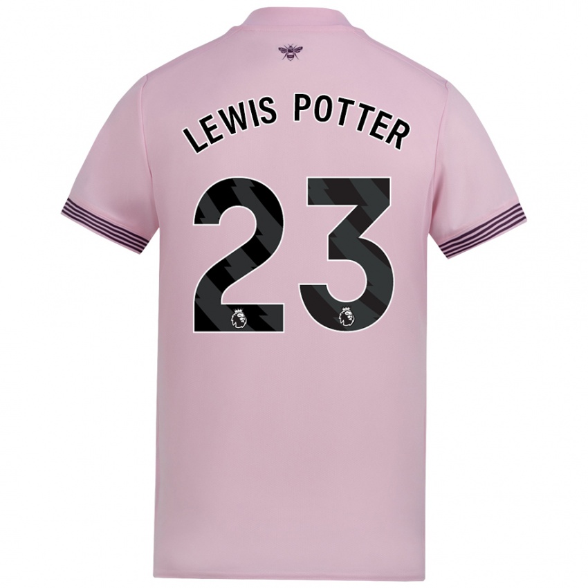 Lapset Keane Lewis-Potter #23 Vaaleanpunainen Vieraspaita 2024/25 Lyhythihainen Paita T-Paita