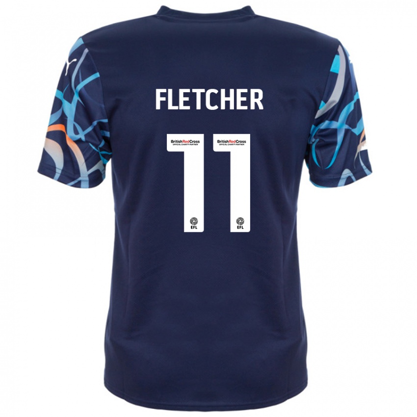 Lapset Ashley Fletcher #11 Tummansininen Vieraspaita 2024/25 Lyhythihainen Paita T-Paita